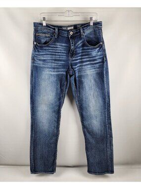 BKE Jeans Mens 32R Blue Nolan Straight Leg Denim (32x31)